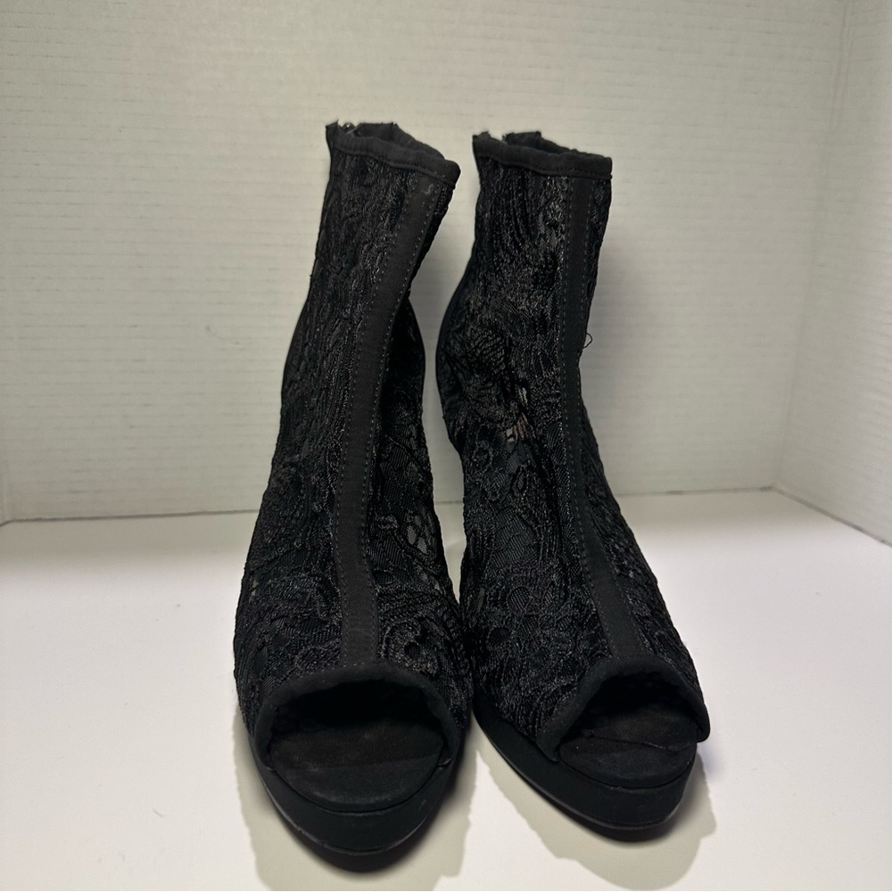 Women Sexy Lace High Heel Party Shoes Open Toe Bootie Size 11